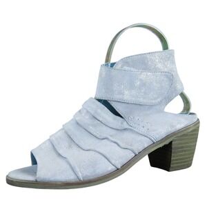 Everybody Women By BZ Moda Ankle Strap Silver Leather 36 Medium Gently Used 2025